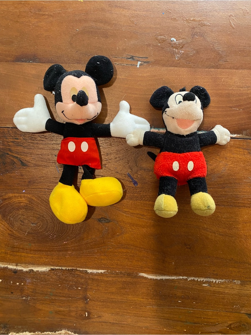 Two Plush Mickey Mouses- one Mini